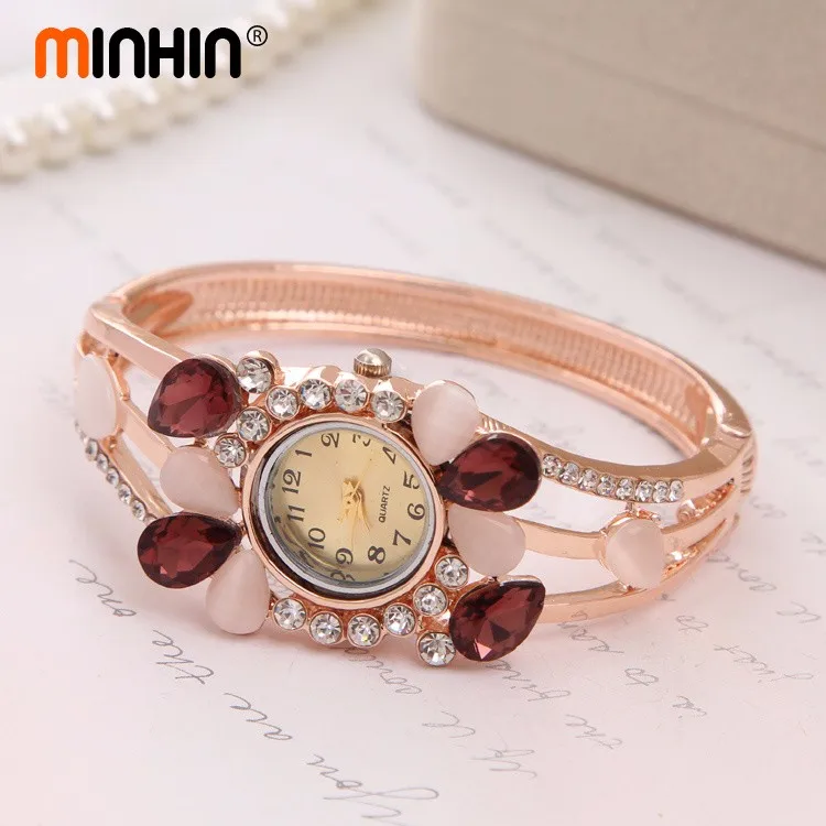 Модные наручные часы MINHIN, 5 цветов,, роскошные винтажные наручные часы, кварцевые часы с имитацией драгоценного камня, Дизайнерские наручные часы