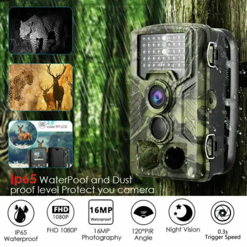 Охотничья камера 16MP 1080p инфракрасное ночное видение дикая природа скаутинг ИК