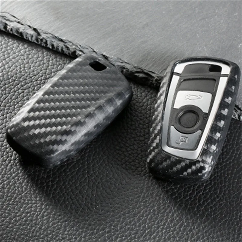 

Peacekey Carbon Fiber Key Case Wallet Cover Chain Ring For BMW F30 E90 F10 M3 M1 2 3 5 Series 7 X1 X3 X4 X5 X6 Car Accessories