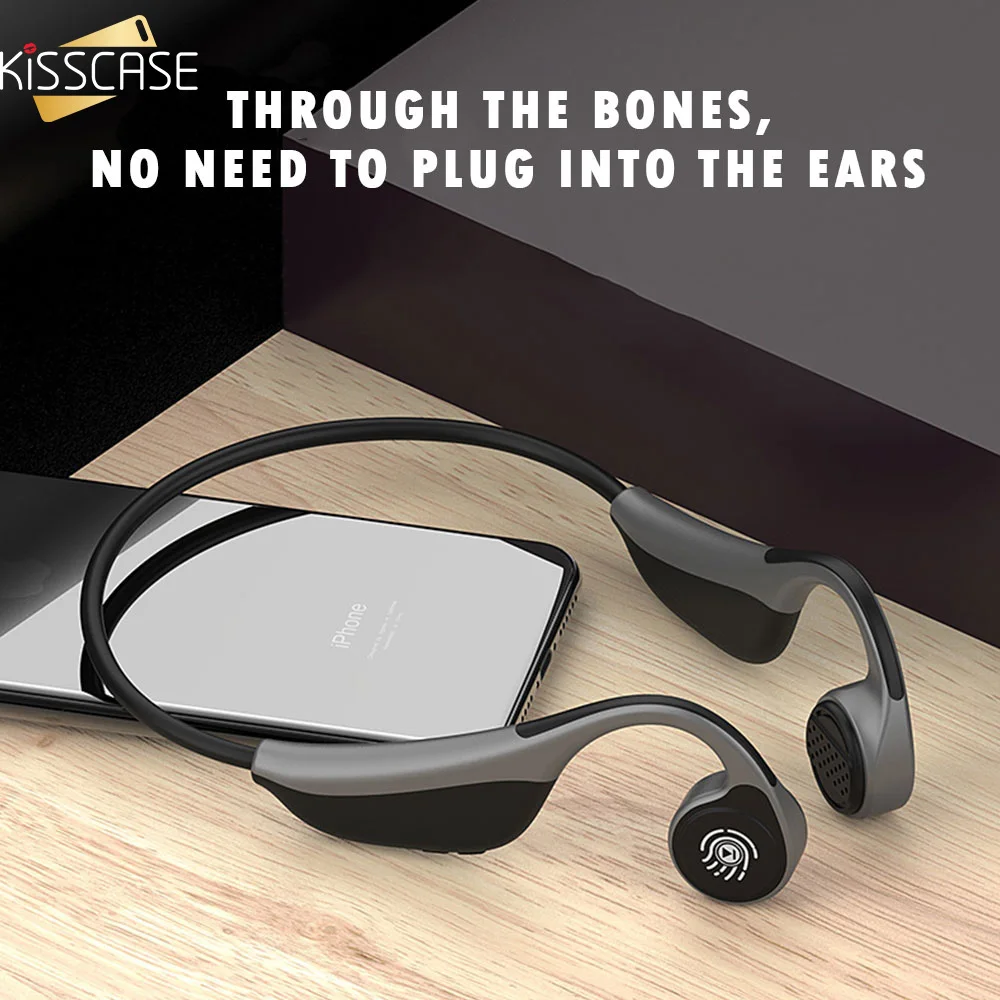 KISSCASE спортивные беспроводные Bluetooth наушники с костями для бега шейным ремешком
