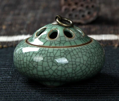 Longquan Celadon латунь керамика фарфор ладан плита держатель Будды курильница ладан палочки с ладаном катушки конусов печи - Цвет: H