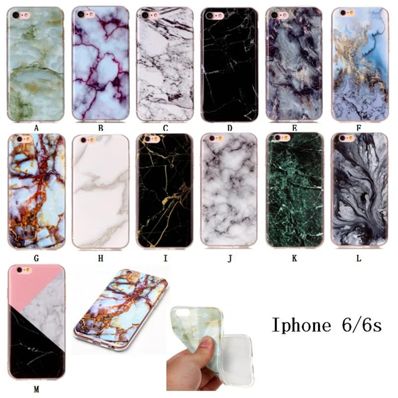 Для iPhone 6 6s Plus мраморный Чехол Мягкий ТПУ чехол для телефона ударопрочный модный