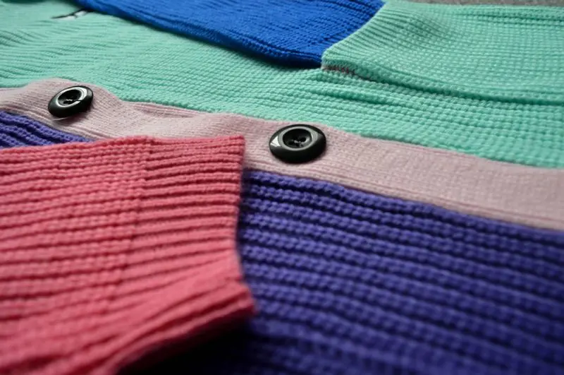 Vintage lazy oaf cropped sweater Cardigans rainbow block patchwork Button Folk Embroidered cardigan vintage knitted Winter |