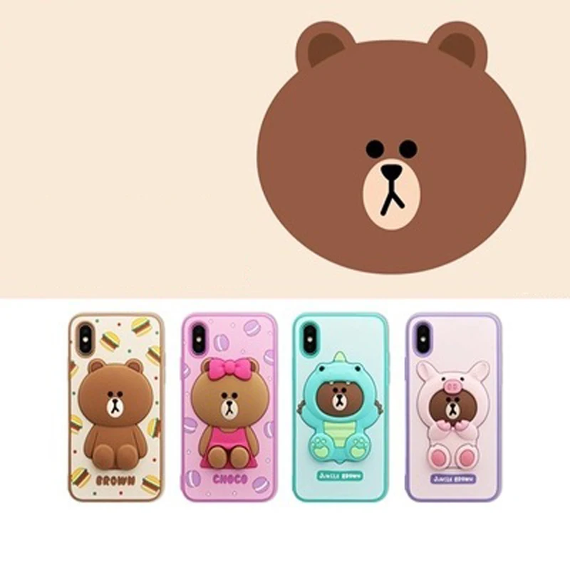 Для iphone X Case 3D милый медведь мягкий чехол для 6 7 8 плюс защитную оболочку