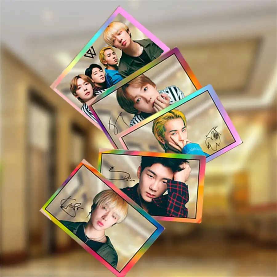 5pcsset Kpop победитель ПВХ прозрачная фото карта Кан сын Юн ли сын Хун коллективные карты Мино Ким Чжин Ву HD Фотокарта - Цвет: 5pcsset