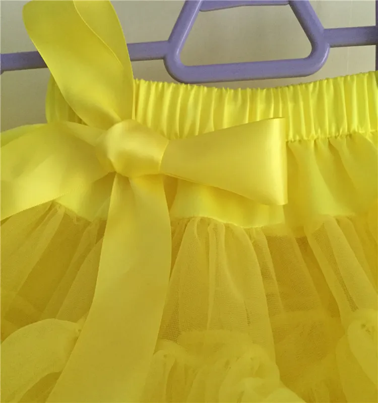 Шифоновые юбки-пачки желтого цвета из нейлона для новорожденных однотонные