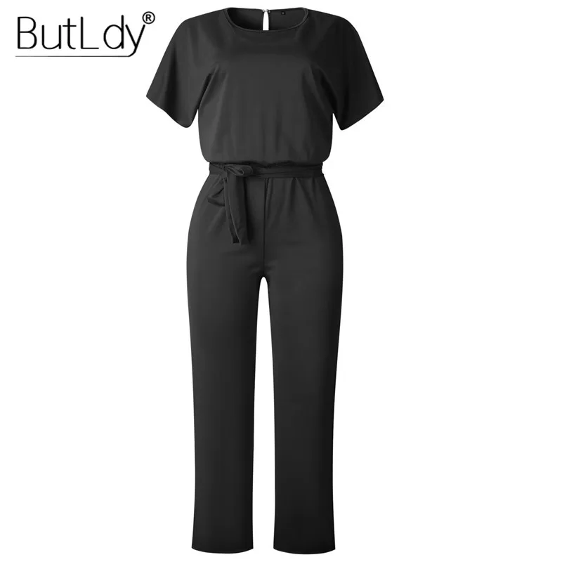 Женский комбинезон с коротким рукавом элегантные длинные брюки повседневный