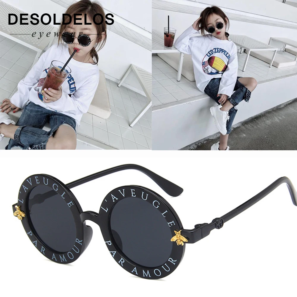 

Vintage Steampunk Bee Kids Sunglasses Boys Girls Luxury Children Sunglasses Round Sun Glasses Oculos Feminino Accessories