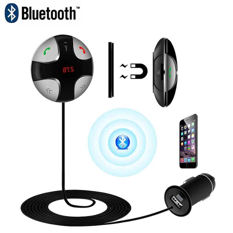 Громкой связи Bluetooth Car Kit Fm передатчик Mp3 плеер btc450 Магнитная Наклейка TF SD Слоты Для