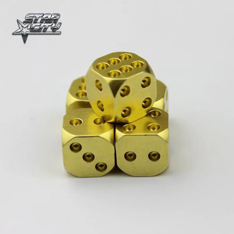 

13mm Manual Polishing Solid Brass Dice KTV Club Bar Supplies Copper Alloy Drinking Dice Entertainment Accessories