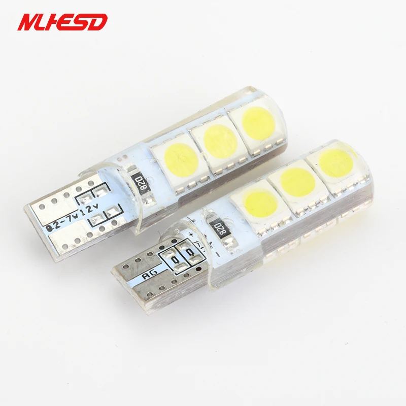 10x Автомобильный светодиодный T10 194 W5W DC 12V Canbus 6SMD 5050 силиконовая оболочка