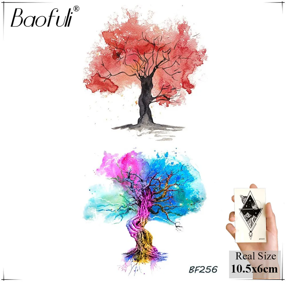 BAOFULI Lifelike Flowers Temporary Tattoo Stickers Black Water Transfer Fake Tatoos Women Body Art DIY Neck Arms Legs |