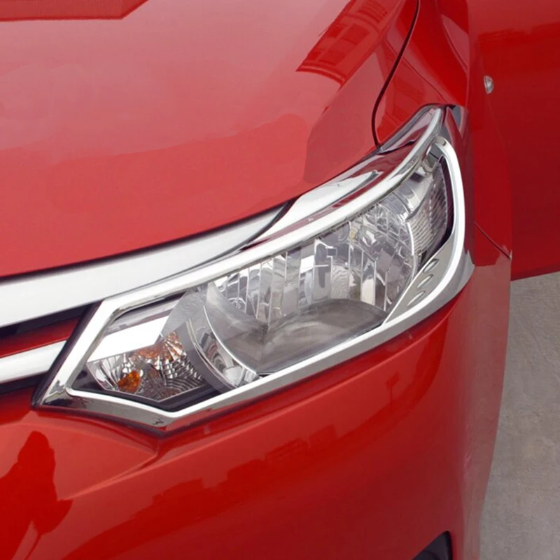 Для Toyota Vios Sedan 2014-2016 ABS Хромированная передняя фара рама лампы декоративная крышка