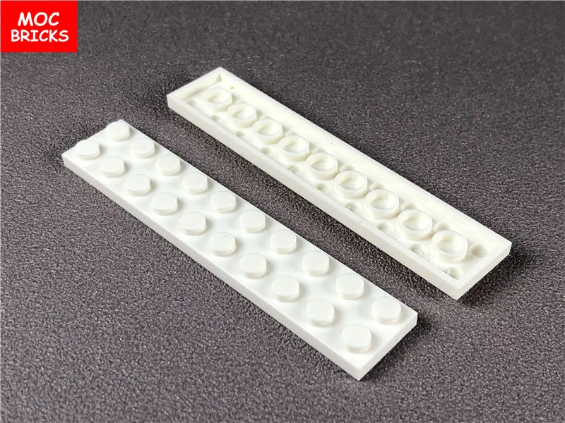 50 шт./лот MOC кирпичи белая пластина 2X10 подходит с 3832 Обучающие Строительные блоки