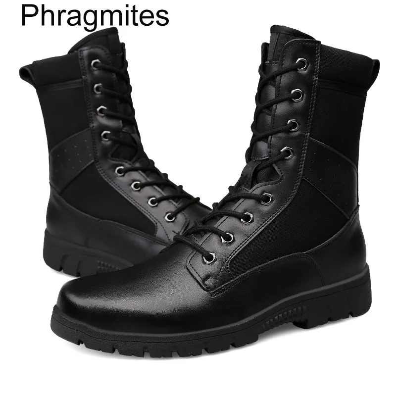 Phragmites Натуральная кожаные армейский ботинки Новая мягкая обувь унисекс большие