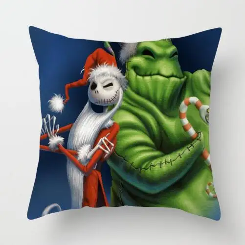 25 ZENGIA Nightmare Before Christmas Cushion cover GHOST Pillow cover Polyester Horror Throw pillows Sofa Decorative Pillow case - Color: 25