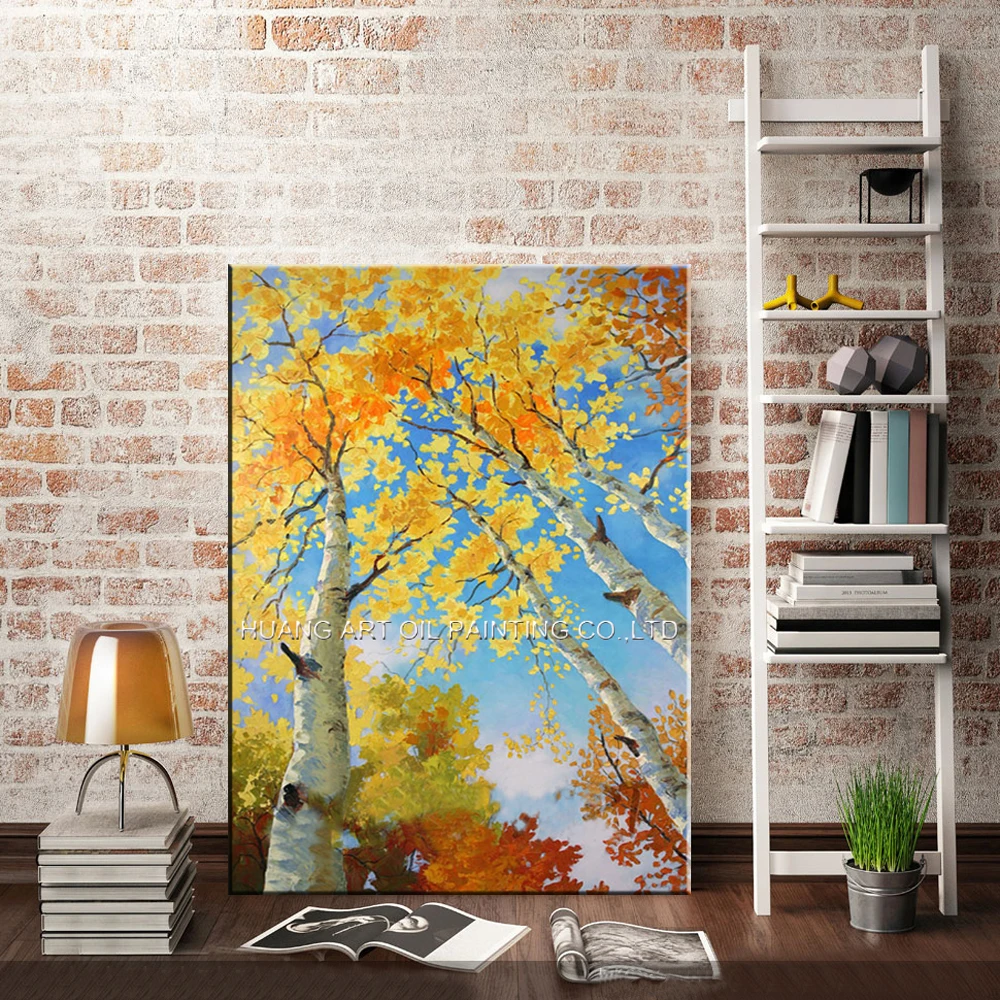 Современная акриловая масляная краска ручной работы с папоротными листьями