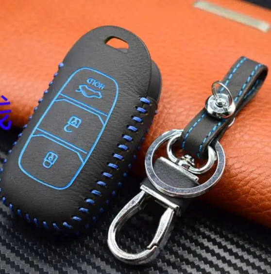 Новый подарок автомобильный кожаный смарт чехол для ключей с цепочкой Hyundai Elantra