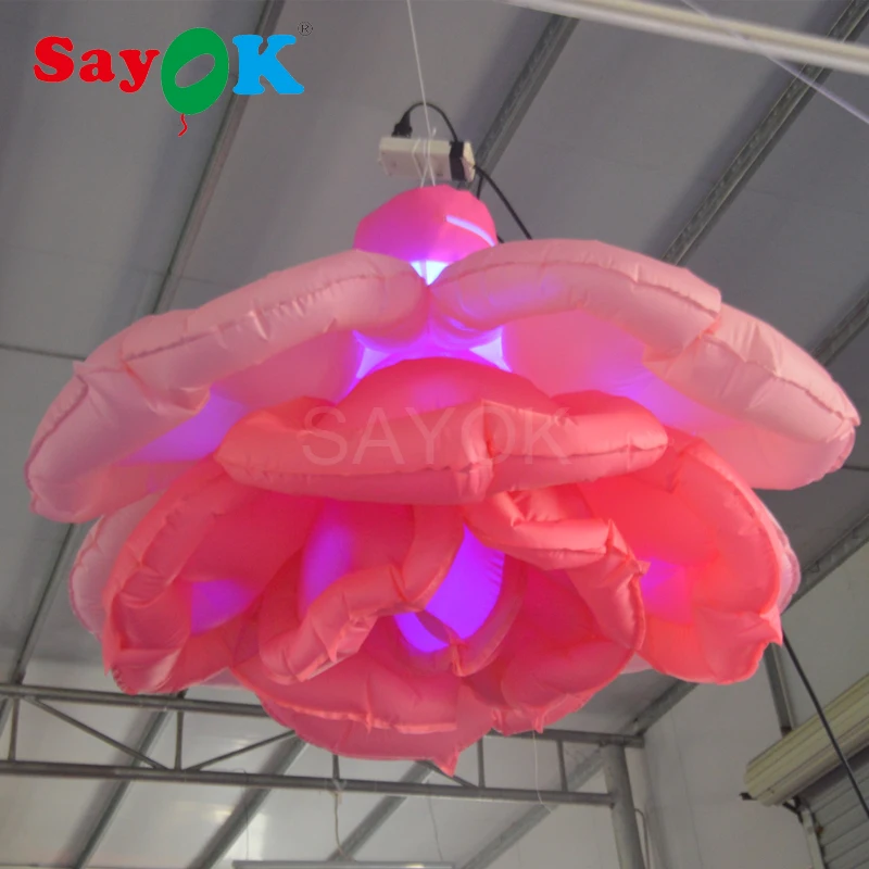 

Customized inflatable rose flower with led lighting for wedding party pub stage decorations(1.5m/4.92ft, 2m/6.56ft)