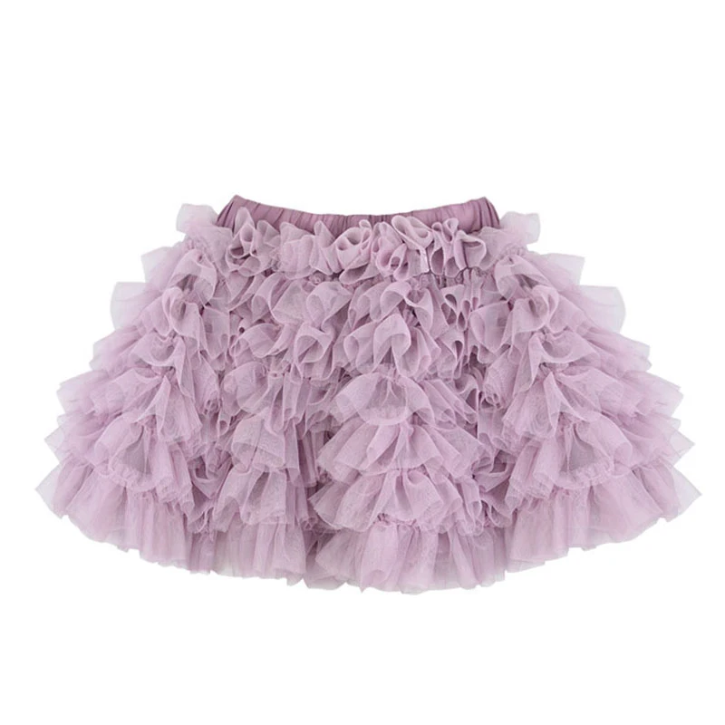 Purple Tutu Skirt От 2 до 12 лет, модная детская одежда летняя шифоновая юбка-американка с рюшами розового, черного и фиолетового цветов мини-юбка-пачка для маленьких девочек - Цвет: Purple Tutu Skirt