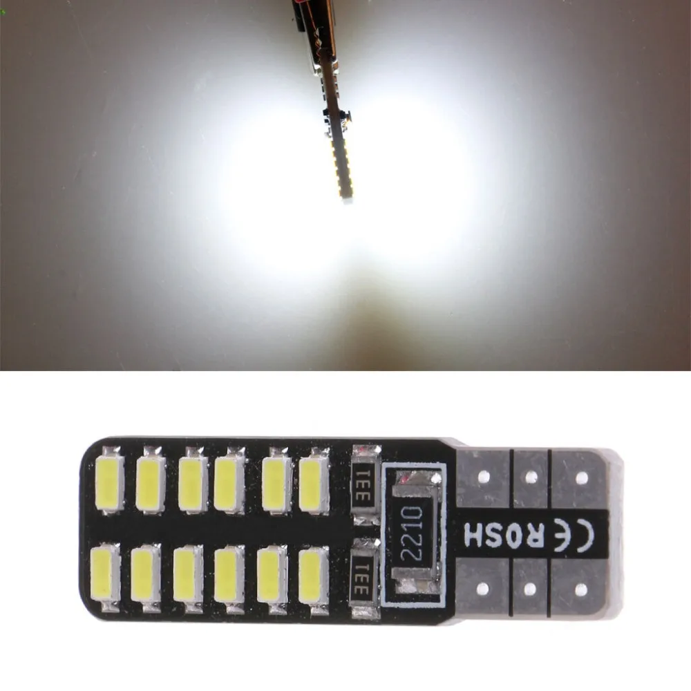 10 X T10 LED 194 W5W 24 CANBUS 3014SMD безошибочная Автомобильная боковая Клинообразная лампа