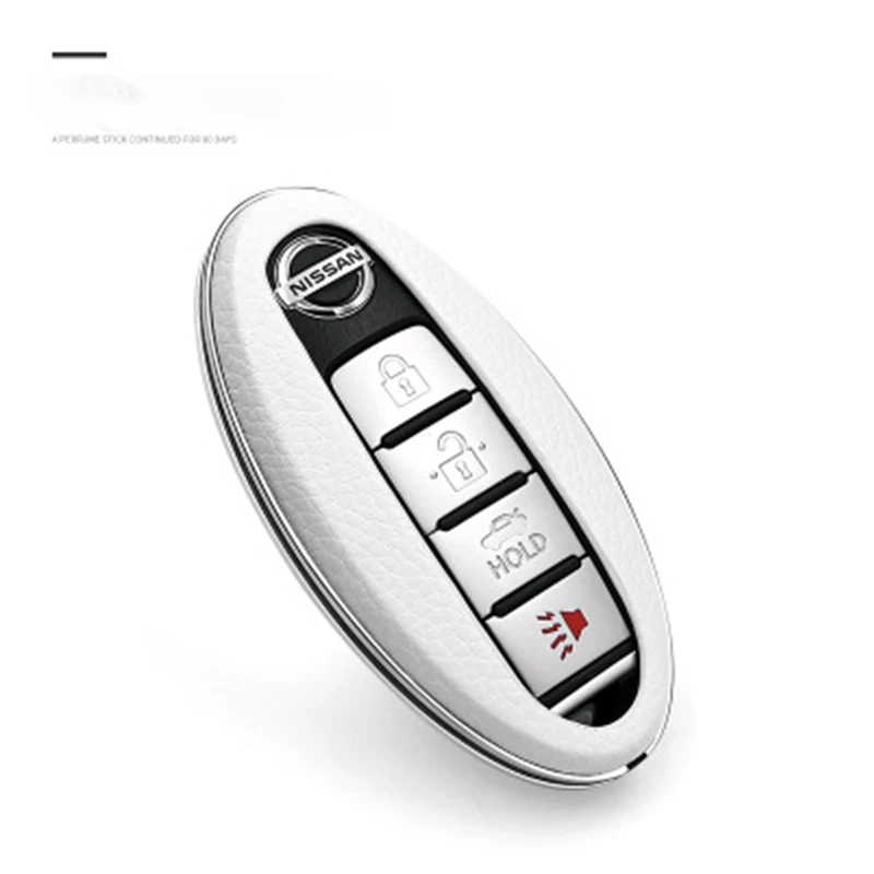 white single shell Чехол для ключей автомобиля, брелок из цинкового сплава для Nissan X-Trail 370Z Cube Micra Qashqai Juke Leaf Tiida Cube Quest Versa - Название цвета: white single shell