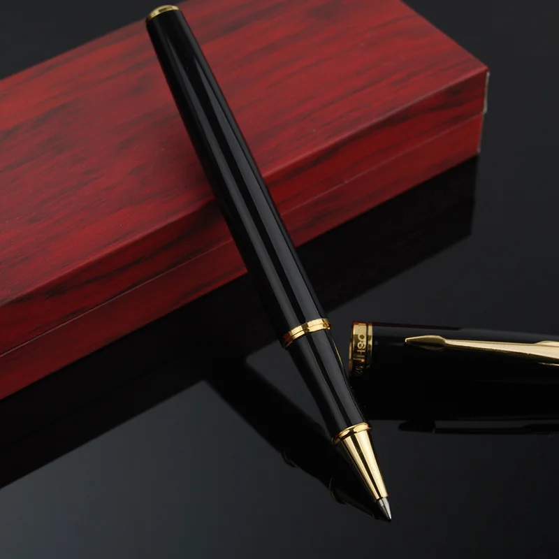 Rollball Pen 0,5 мм металлическая шариковая ручка, роскошная ручка для подписи, черные деловые перьевые ручки, каллиграфия, ручка для письма, офисные школьные принадлежности - Цвет: Rollball Pen