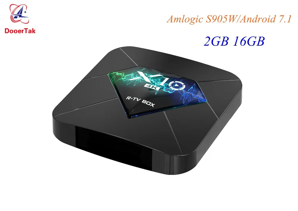 10 шт. X10 Android ТВ Box Amlogic S905W 4 ядра Android 7,1 2 ГБ/16 ГБ 2,4 г Wi-Fi 4 K H.265 UHD HDMI 2,0 смарт-медиа-плеер