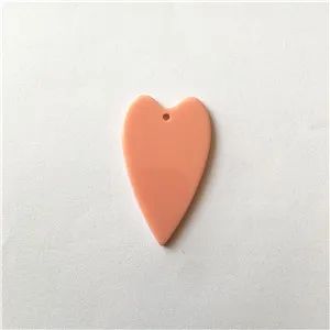 peach Новое поступление! 38x23mm100pcs/лот Акриловые подвески в форме сердца для серьги-гвоздики/серьги аксессуары/детали для серег DIY - Цвет: peach