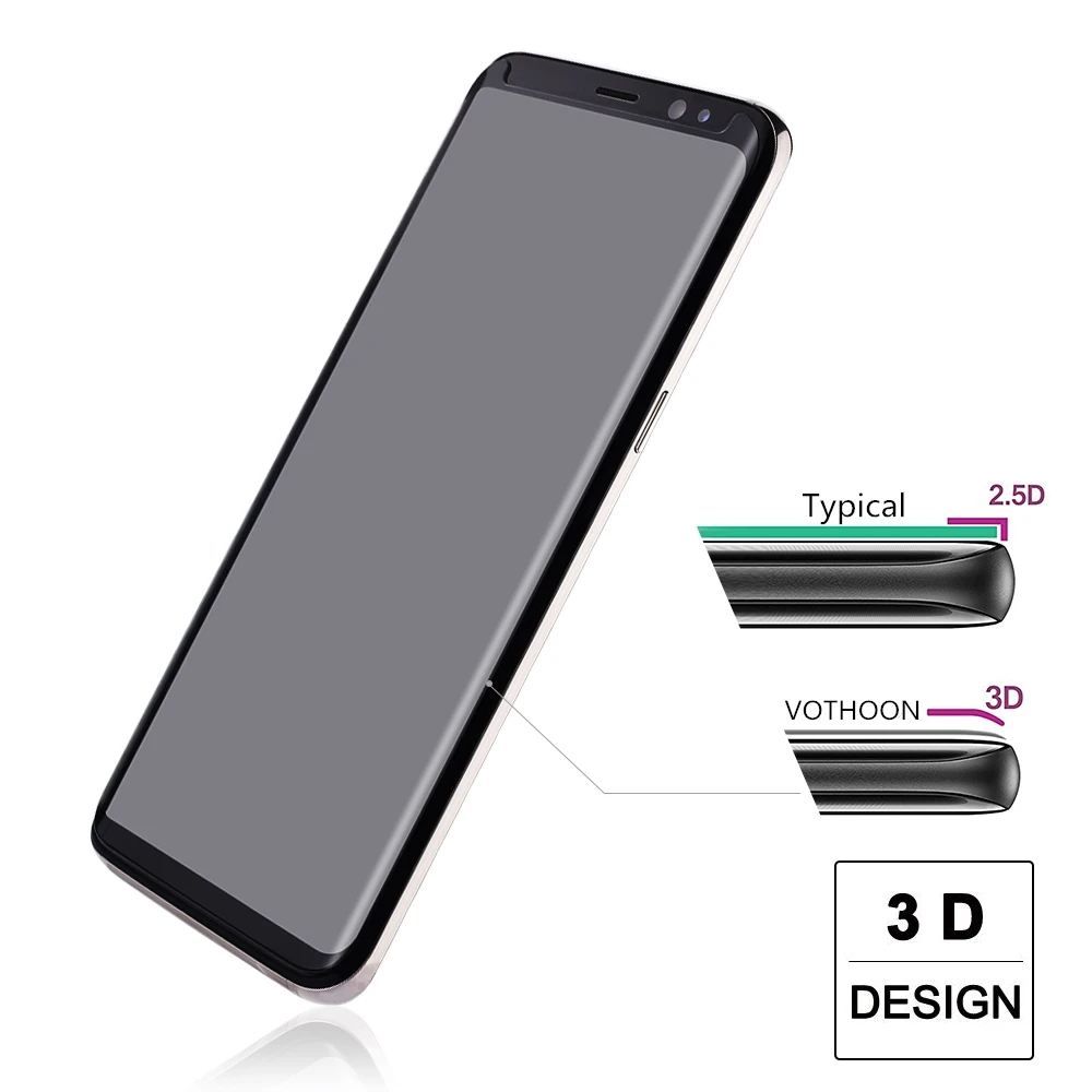 Vothoon закаленное стекло для Samsung Galaxy S8 S9 Plus Note 8 9 3D полное изогнутое защитное (не