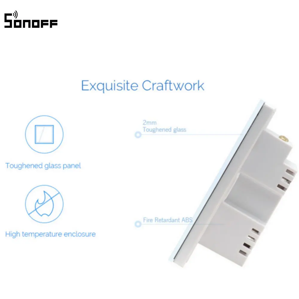 Интеллектуальный выключатель света Sonoff T1 Smart WiFi RF/приложение/сенсорный