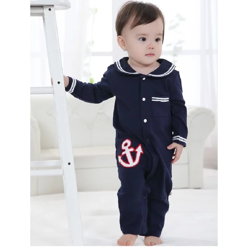 

NewBorn Long Rompers sailor navy Baby Romper Top Quality baby clothes outfits