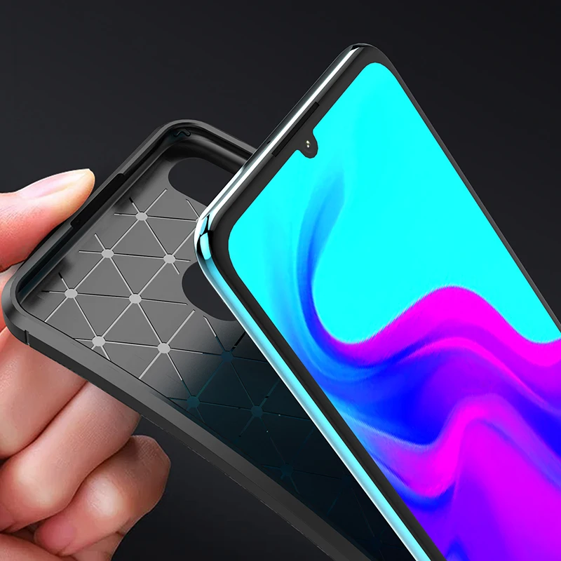 Противоударный чехол из углеродного волокна для Huawei Honor 10i задняя крышка ТПУ Hono Lite