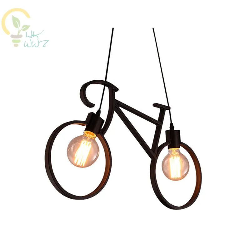 

Vintage Iron Bicycle Shape Creative Led Pendant Lamp E27 Lamp Holder 110-240V Foyer/Coffee House/Dining Hall Home Lighting