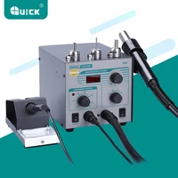 quick 706w 110v220v 2 in 1 digital display rework station hot air gun electric soldering iron lead free soldering station
