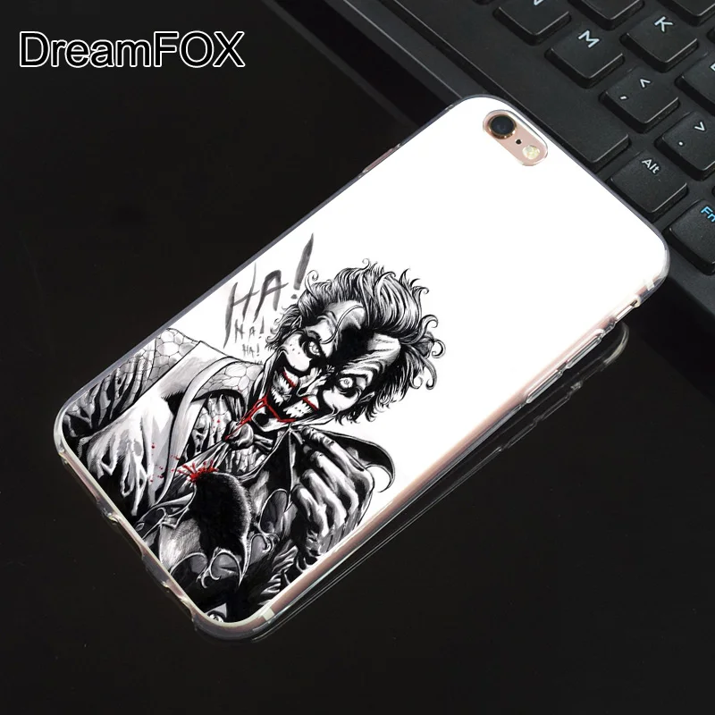 DREAMFOX N082 Джокер Мягкий ТПУ силиконовый чехол для Apple iPhone XR XS Max 8X7 6 S плюс 5 5S SE 5C 4 4S |