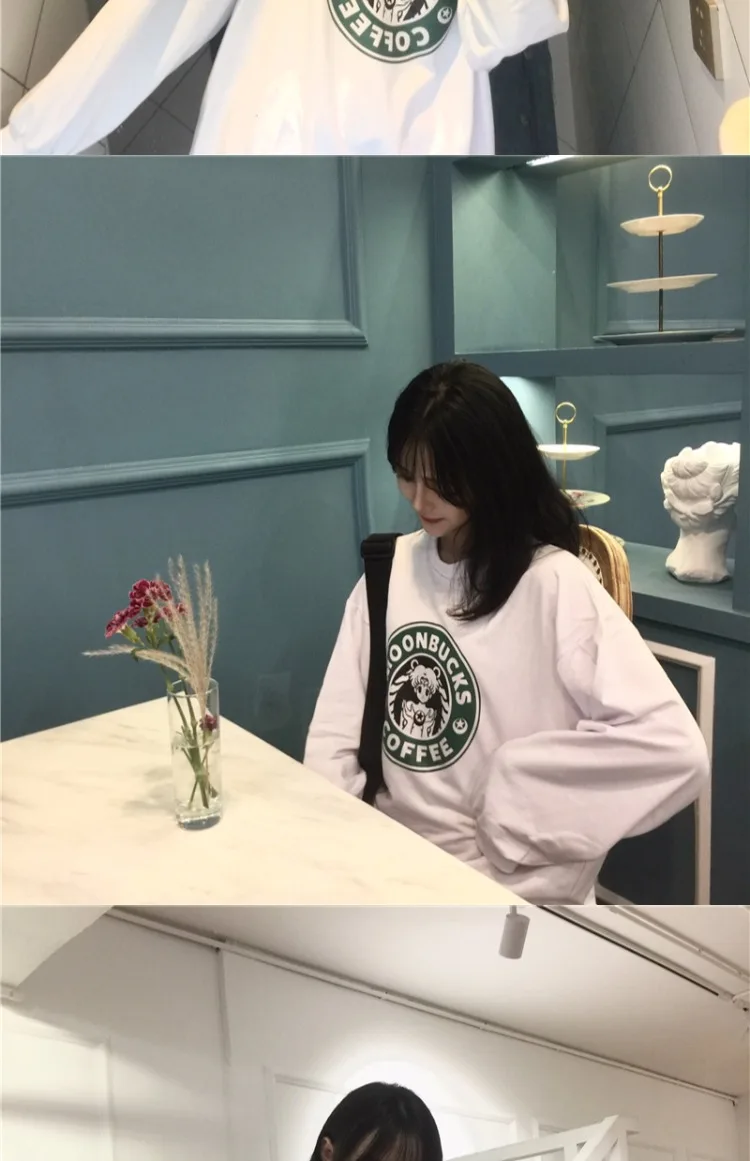 YouGeMan Осенняя женская одежда корейский Ulzzang Harajuku мультфильм Сейлор Мун толстовки женские Девушки Толстовка Топ