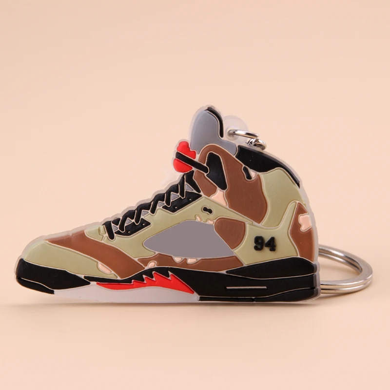 Picture Color01 Брелок новые экзотические мини Jordan 5 ретро обуви ключевая цепь Для мужчин и Для женщин детские подарочные брелки на баскетбольных кроссовок ключ держатель porte Clef - Цвет: Picture Color01