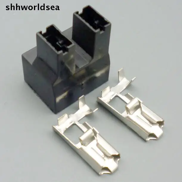 Shhworldsea 5/30 /100 комплектов 6 3 мм H7 2p гнездо с углом поворота лампы гнездовой