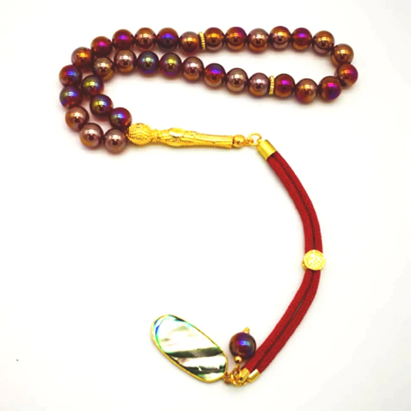 Натуральные Агаты женские четки 33 66 99 Tasbih ручной работы мусульманская мисбаха с ракушкой кулон ислам молитва бусины Eid подарок камень