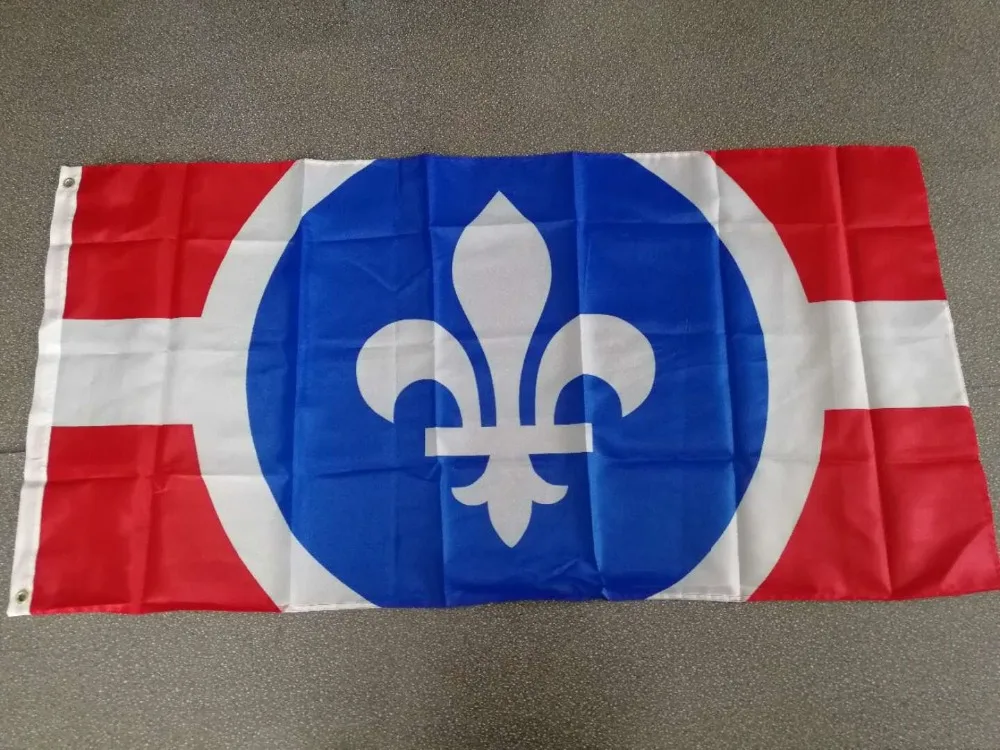 Вертикальный флаг Квебек 70x150 см