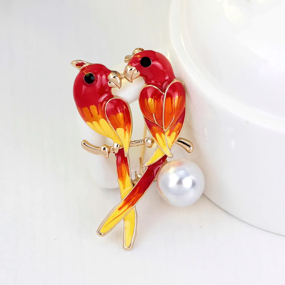 Новая мода животных птиц Эмаль Брошь Pin Для женщин брошь Король корсаж ювелирные