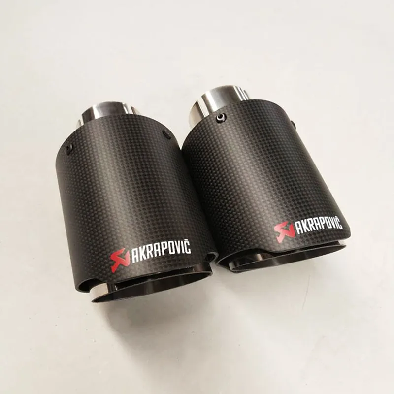 Оптовая продажа 4 моделей 2 шт IN63mm OUT101mm Akrapovic автомобильные Углеродные волокна