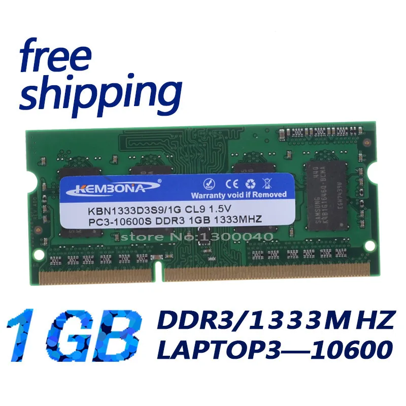 KEMBONA laptop 1333MHZ Cheap computer parts original chips best ram ddr3 1gb laptop Free shipping