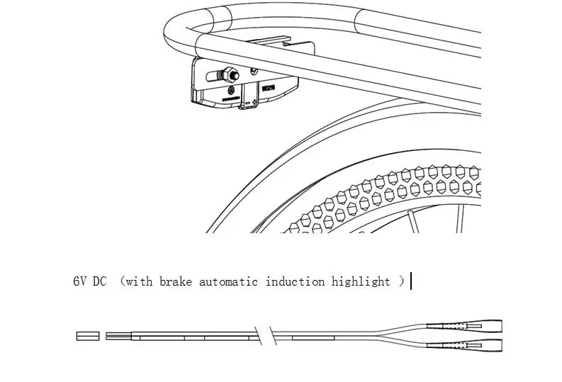Задний фонарь постоянного тока tsdz2b tongsheng 6 в для bafang BBSHD BBS02B BBS01B TSDZ2 комплект