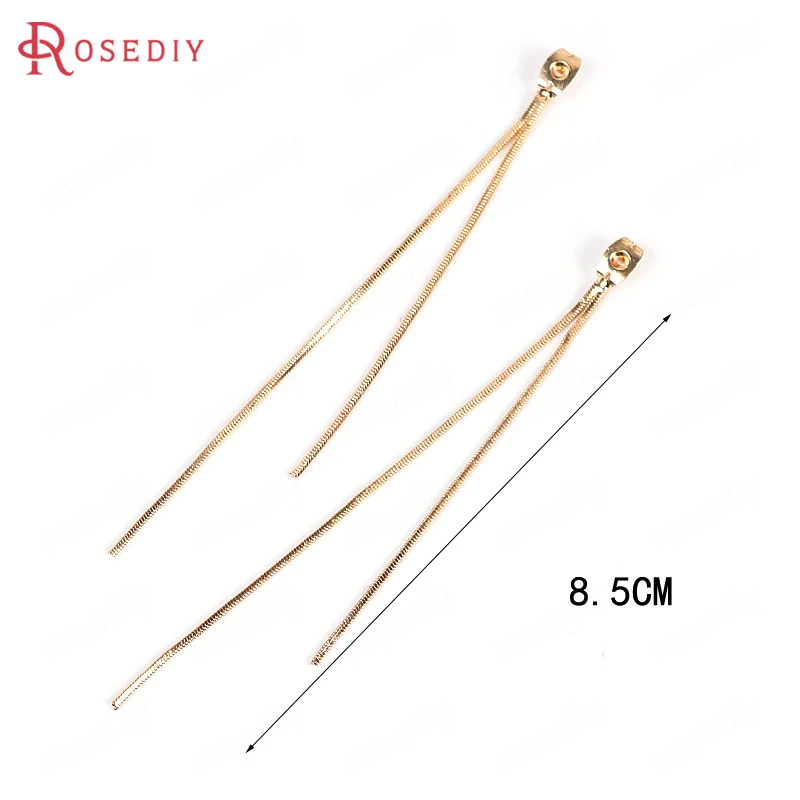 10PCS Length 8.5CM Gold Color Brass with Tassel Chains Earrings Stopper Back Diy Jewelry Findings Accessories Wholesale | Украшения и