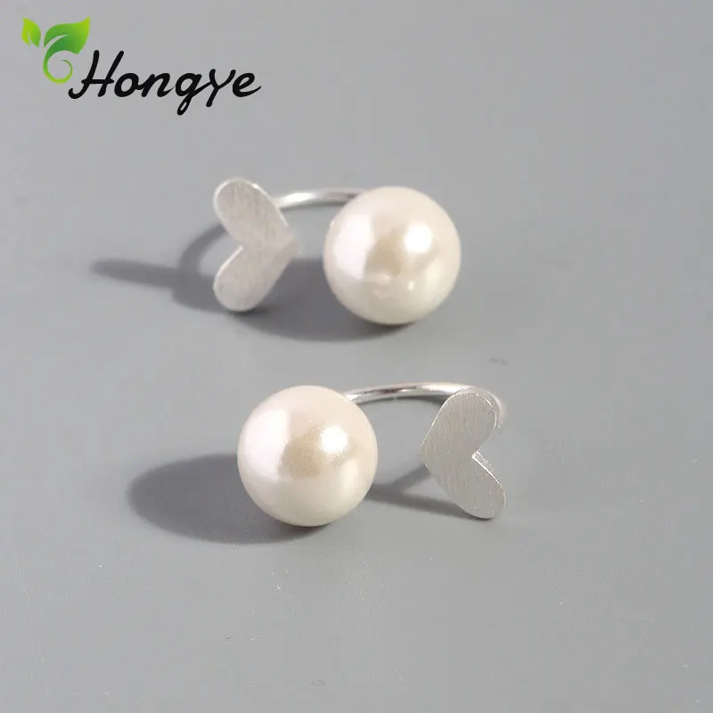 Hongye женские серьги-гвоздики из настоящего серебра, женские серьги с натуральным жемчугом, Свадебные/вечерние/юбилейные серьги