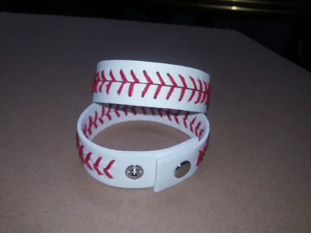 Смешанные цвета оптом 2017 браслеты футбол софтбол бейсбольные кожаные браслет