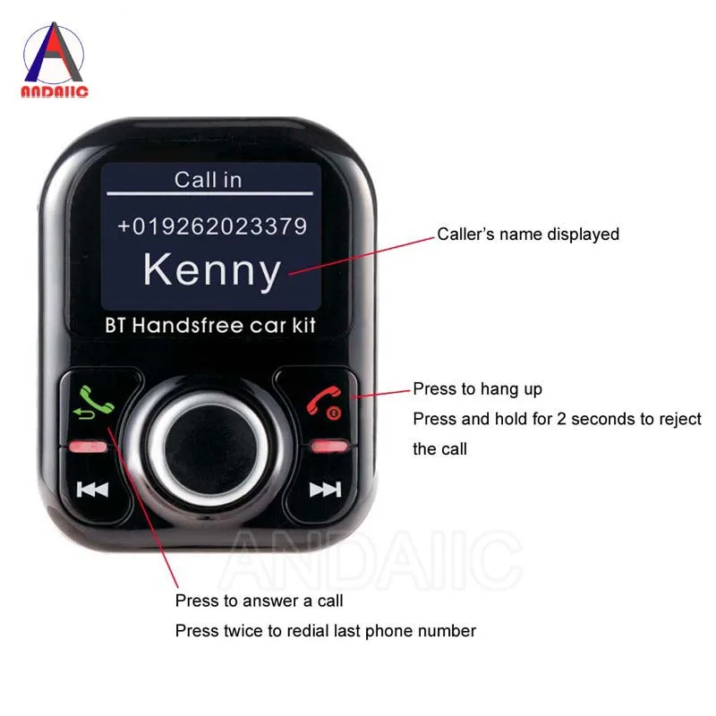 FM передатчик Bluetooth громкая связь автомобильный комплект дисплей имя вызывающего