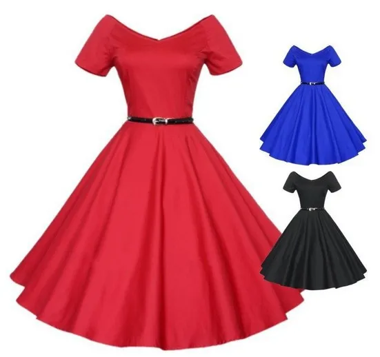 Винтажное платье XXL с поясом в стиле Одри Хепберн 1950s 60s качели вечернее свадебное